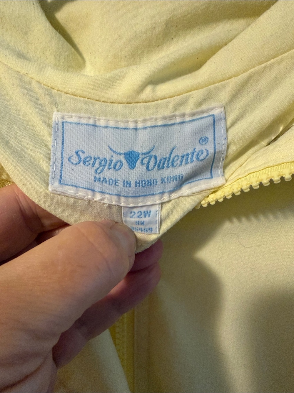 Vintage 1970's Sergio Valenti Light Yellow Women's Hooded Jacket